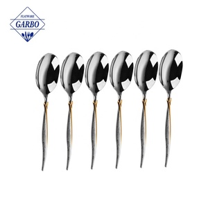 18/0 thép không gỉ phục vụ thìa x-lớn 9.8 inch 6 miếng rắn phục vụ đồ dùng môi múc canh lớn - Product Image 3