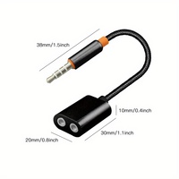 Adaptateur de répartiteur audio de haute qualité Jack 3.5mm 1 à 2 double câble auxiliaire avec séparateur d'écouteurs en Y pour le partage de téléphone portable