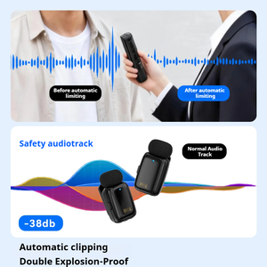 Micrófono Lavalier Inalámbrico Mini para Estudio, Podcast, Creadores de Contenido DSLR, Cancelación de Ruido IA, <span class=keywords><strong>Clip</strong></span> de Mano, Omnidireccional - Product Image 5