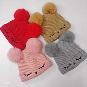 Mũ trẻ em mùa thu đông Mũ dệt kim bằng vải nhung mềm mại dễ thương - Product Image 2