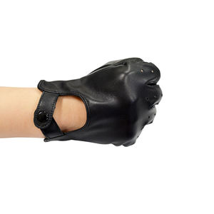 Gants de moto respirants pour homme, doux, unis, à doigts entiers, avec trous d'aération, fermeture à bouton-pression au poignet, pour la conduite quotidienne - Product Image 4