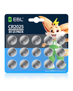 EBL CR2025 Batterie 3V Lithium Pile Coin Lot de 15-Buddy <span class=keywords><strong>FLIK</strong></span> Recommander-Longue durée et sans mercure - Product Image 1