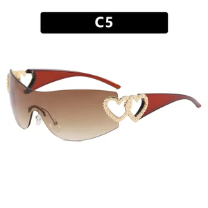 Oval Shaped Integrated Design <b>Sunglasses</b> Outdoor Fashion Y2k <b>Sunglasses</b> Uv Resistant - Product Image 5