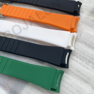 High Quality 20mm Width Rubber Strap Black/rose Gold/silver Folding Safety Buckle Fit Sub Gmt NH35 Watch case 40mm