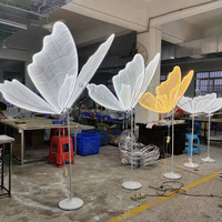 Lumières LED papillon en gros, article de fête, lumière chaude et froide, ailes de papillon lumineuses, support pour mariage, anniversaire