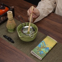 Bol à matcha en céramique, ensemble de préparation du matcha de style japonais, fouet en bambou à 100 brins, cérémonie du thé de la dynastie Song