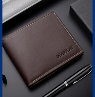 Dompet kulit pria, fesyen model baru dengan Multi Slot, kapasitas besar, desain tipis, dompet bisnis horisontal lembut