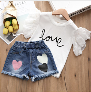 Ventes en gros d'été 2022, ensembles de vêtements pour enfants personnalisés, 2 pièces, mignons ensembles de vêtements pour bébés et enfants, dessins animés, pour filles - Product Image 2