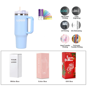 Bicchieri all'ingrosso bottiglie d'acqua isolate alla rinfusa in acciaio inox tazza isolante bicchiere 40oz <span class=keywords><strong>Tumbler</strong></span> con manico - Product Image 4