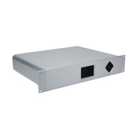 Boîtier d'amplificateur en aluminium extrudé anodisé argenté de qualité industrielle 2U 19 pouces pour montage en rack, certifié IP54 ISO9001