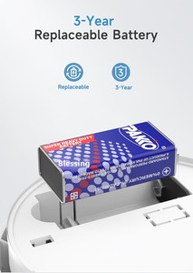 Détecteur de fumée fonctionnant sur piles 9V avec indicateur LED, alarme sonore et <span class=keywords><strong>bouton</strong></span> de silencieux - Product Image 4