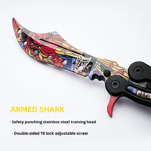 <span class=keywords><strong>Couteau</strong></span> Balisong CSGO CS2 en acier inoxydable non affûté, <span class=keywords><strong>couteau</strong></span> pliant d'entraînement, <span class=keywords><strong>couteau</strong></span> d'entraînement en acier 3cr13, <span class=keywords><strong>couteau</strong></span> papillon - Product Image 3