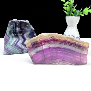 도매 보석 장식품 자연 무지개 플루오르 석 석판 조각 크리스탈 공예 홈 장식 - Product Image 6