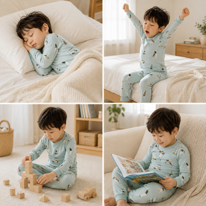 Pyjamas pour tout-petits en bambou certifiés OEKO-TEX Standard 100, vêtements écologiques pour enfants, ensembles de vêtements pour bébés en provenance du Vietnam - Product Image 3