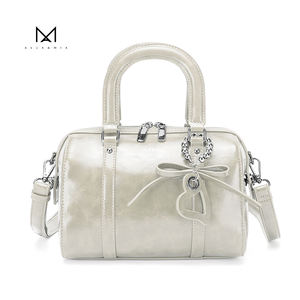 2024 波士顿包大容量复古白色 PU 皮革女式斜挎包单肩包和斜挎包复古风格 <span class=keywords><strong>V</strong></span> - Product Image 4