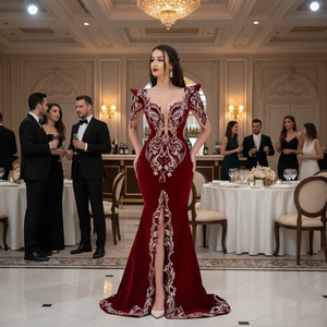 Custom Luxury Dress Manufacturer Black Strapless Rhinestone Chain Evening Dresses Mesh Cutout Formal Party Maxi for Gown - Product Image 2