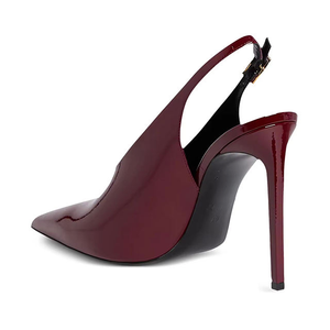 รองเท้าส้นเข็มหัวแหลมแฟชั่นใหม่คุณภาพสูง หนังสีดำ นุ่มสบาย สำหรับผู้หญิง - Product Image 5