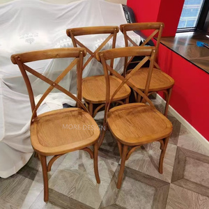 Silla de Banquete de Madera con Respaldo Cruzado, Estilo Clásico de Granja, Económica y Duradera <span class=keywords><strong>para</strong></span> Catering y Hoteles - Product Image 5