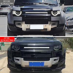 Nouveau pare-chocs avant PM pour modification et amélioration de voiture, avec découpes pour feux antibrouillard, lèvre de pare-chocs à visser, ajustement universel pour LR Defender 2022-2024 - Product Image 2