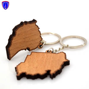 Personnalisez-moi! Porte-clés de maison en bois Porte-clés en métal en bois vierge Fabrication de porte-clés croisés en bois - Product Image 6