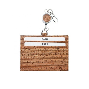 <b>ID</b> Badge <b>Holder</b> Lanyard Vegan Cork Leather <b>Id</b> Card Badge Friendly Cork Work Card <b>Holder</b> with Retractable Lanyard - Product Image 5