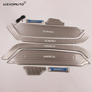 Right Hand Drive <b>Door</b> Sill Protector With Led Welcome Light <b>Door</b> Sills Scuff <b>Plate</b> for HIACE 2005-2018 RHD - Product Image 3