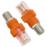 Adaptadores de acoplamiento coaxial de barril F hembra a RJ45 macho, convertidor RF a RJ45, conector coaxial recto para probador de línea