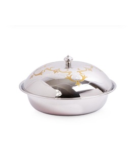 Bandeja de Servir Compacta de Acero Inoxidable con Tapa de Domo para un Fácil Manejo y Almacenamiento - Product Image 1