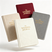 Journal de mariage A5 en lin avec couverture rigide, carnet de planification de mariage personnalisé avec estampage à chaud doré, OEM