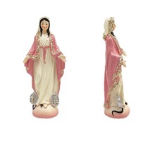 Statue en résine Notre-Dame de Grâce, Médaille Miraculeuse, Figurine Vierge Marie, Décoration Religieuse Catholique, Sculpture Bénie, Cadeau pour Église et Maison