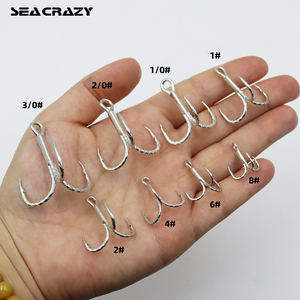 OEM Haute Qualité 4X Strong 8 # Hameçons triples 3/0 tranchants à ardillon, à courbure ronde, en acier à haute teneur en carbone, pour la pêche en mer et la pêche à la traîne - Product Image 6