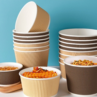 Bols en papier kraft blanc biodégradables et recyclables avec couvercles en PP pour salades, collations, pains, plats à emporter – Tailles personnalisables