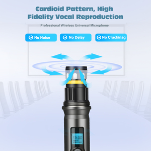 Microphones sans fil UHF doubles portables, faible latence, portée de 50 m, micro plug-and-play pour karaoké, soirées à domicile, <span class=keywords><strong>discours</strong></span>, vente en gros - Product Image 3