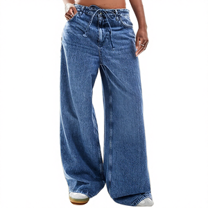 Jeans de Mezclilla Rectos Estilo Europeo Americano para Mujer, Cintura Alta, Holgados, Simples, Casuales, Transpirables y Versátiles para Verano - Product Image 4