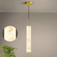 Luminaire suspendu cylindrique en albâtre naturel, lampe de salle à manger, lampe de chambre d'hôtel, lampe de salon