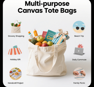 Borse Tote in Tela Ecologiche di Tendenza per Donne, Borse da Shopping Riciclate Portatili con Logo Personalizzato - Product Image 4