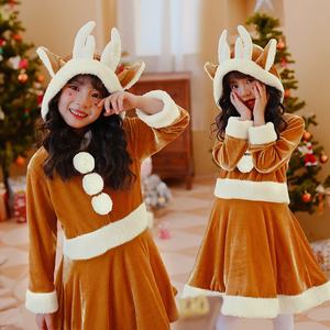 Jupe <span class=keywords><strong>de</strong></span> robe <span class=keywords><strong>de</strong></span> <span class=keywords><strong>renne</strong></span> <span class=keywords><strong>de</strong></span> Noël à manches longues pour fille et bébé Père Noël Costumes <span class=keywords><strong>de</strong></span> maternelle - Product Image 1