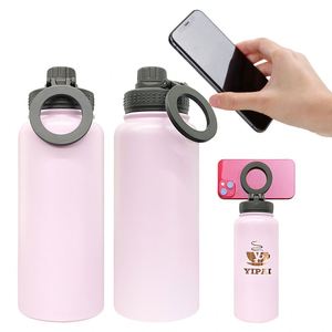 Stainless <b>Steel</b> Vacuum Insulated Phone Holder Copper Plated 32Oz Water <b>Bottle</b> With Magnetic Rings - Product Image 2