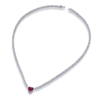 Collier ras du cou Hip Hop en argent sterling 925 blanc avec pendentif chaîne tennis et pierres rondes en moissanite personnalisées de 3 mm et 4 mm