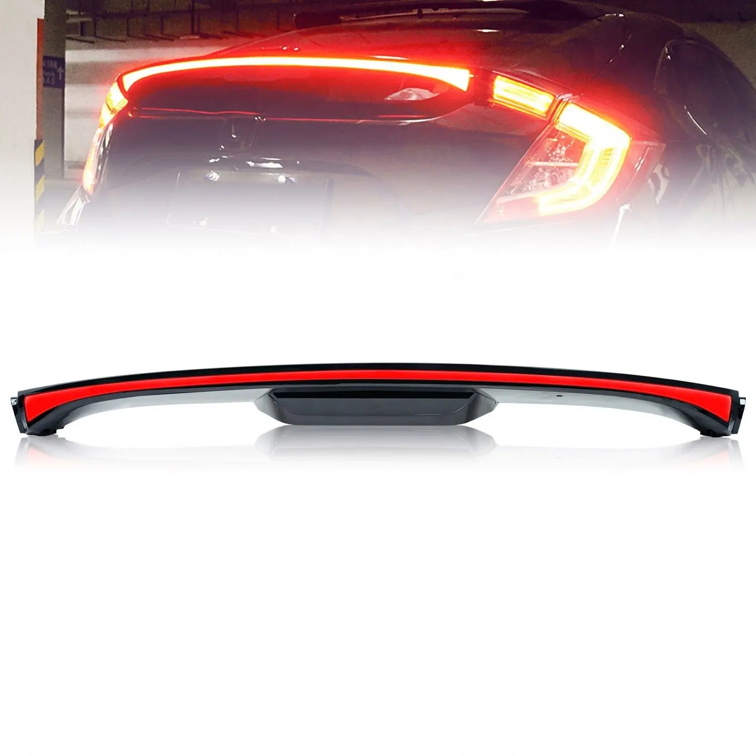 Past Voor 10th Gen Honda Civic Hatchback 2016-2021 Achter Midden Hoge Montage Stop Led Lamp Waarschuwingslicht Streamer Door Staart