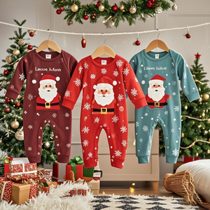 Ensemble Grenouillère Bébé Unisexe Design Personnalisé Bio Ma Première Noël Manches Longues Vêtements Nouveau-né pour 0-3 Mois Garçons Filles - Product Image 3