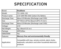 Venta Caliente AAA R03P Batería de Alta Resistencia 1.5v Tamaño Um-4 Baterías al por Mayor