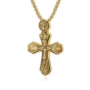 Gothic Cross <b>Titanium</b> Steel Pendant Unisex Necklace Stainless Steel Religious Charm Gift for Men and Women - Product Image 1