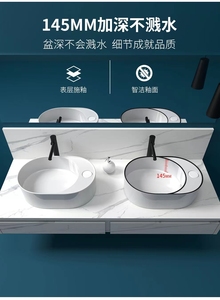 <strong>Big</strong> New Arrival Art Table <strong>Basin</strong> Ceramic Oval Shape Wash <strong>Basin</strong> Including Console Concealed Launching Countertop Sink - Product Image 3
