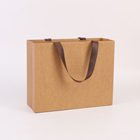 Sacs en papier recyclé personnalisés en gros avec logo imprimé, design de marque, promotion, luxe, avec poignée en ruban, sacs de shopping de luxe