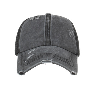 Trucker Cap Mesh Baseball Cap Unisex Cotton Solid Color Sunscreen Breathable Outdoor Sports <b>Hat</b> - Product Image 4