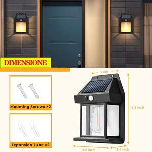 Luces solares de pared para exteriores, lámpara de filamento de tungsteno con energía solar de 10 lúmenes, iluminación cálida para exteriores, impermeable para exteriores - Product Image 4