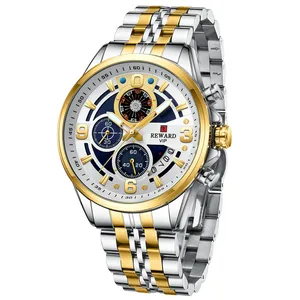 Reward New Design Luxury Business Calendar Date Quartz Watch Set Best Suppliers Alloy Chrono Men Wrist Watch