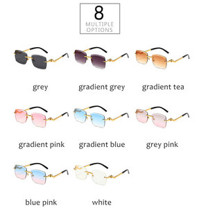 Nouvelles Lunettes de Soleil Carrées de Luxe Modernes 2026, Sans Monture Métallique, Verres PC TR90 Marron Gris, Protection UV400, Unisexe, Vente en Gros Personnalisée - Product Image 6