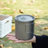 Ensemble de couverts de camping écologiques en alliage de titane ultraléger, tasse, cuillère, fourchette, cuillère-fourchette pour la randonnée, le backpacking, la survie en plein air, OEM